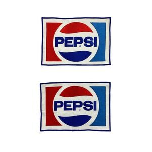 Vintage Pepsi Logo Patch Set  Soda Pop Embroidered Iron On Applique Collectible‎